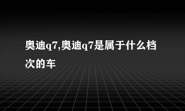 奥迪q7,奥迪q7是属于什么档次的车