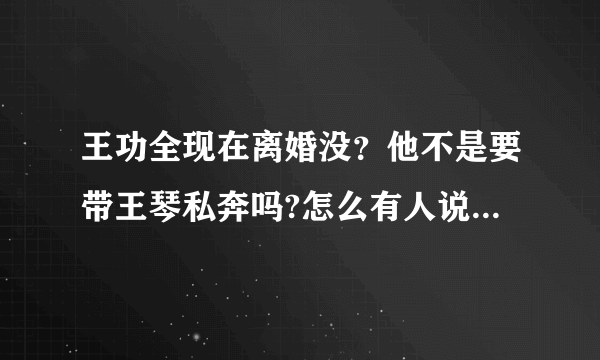 王功全现在离婚没？他不是要带王琴私奔吗?怎么有人说他还没离婚？