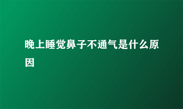 晚上睡觉鼻子不通气是什么原因