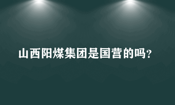 山西阳煤集团是国营的吗？