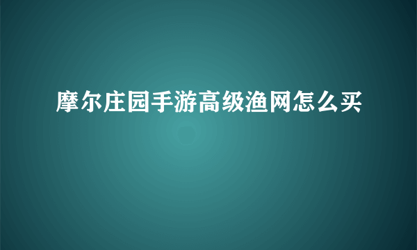 摩尔庄园手游高级渔网怎么买