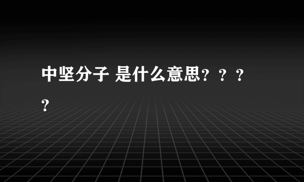 中坚分子 是什么意思？？？？