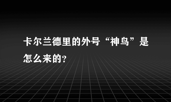 卡尔兰德里的外号“神鸟”是怎么来的？