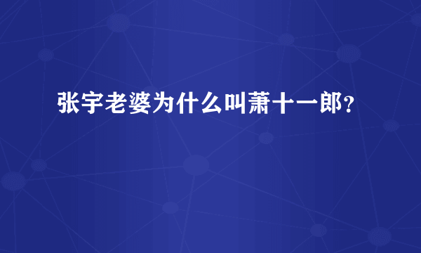 张宇老婆为什么叫萧十一郎？