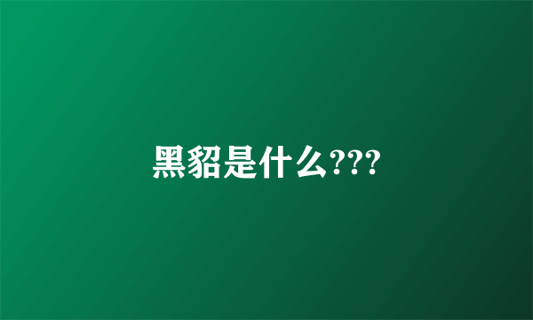 黑貂是什么???