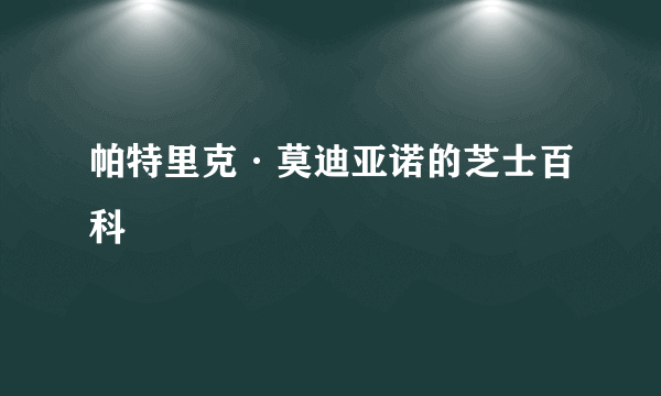 帕特里克·莫迪亚诺的芝士百科