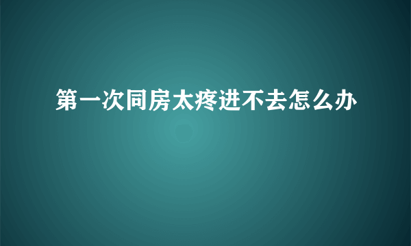 第一次同房太疼进不去怎么办