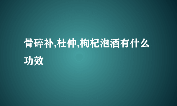 骨碎补,杜仲,枸杞泡酒有什么功效