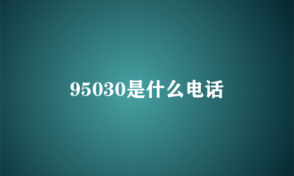 95030是什么电话