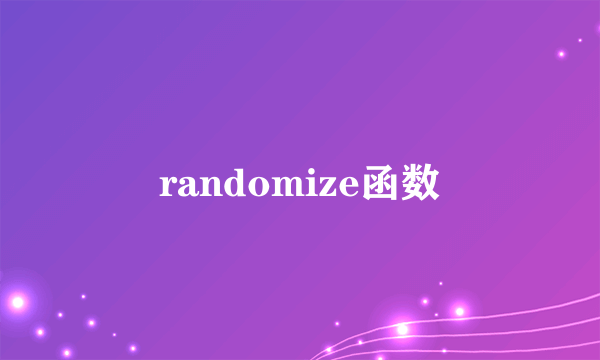 randomize函数