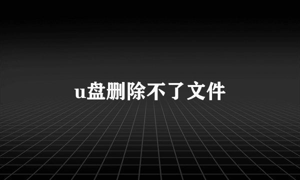 u盘删除不了文件