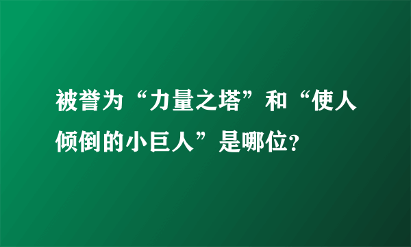 被誉为“力量之塔”和“使人倾倒的小巨人”是哪位？