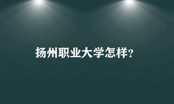 扬州职业大学怎样？