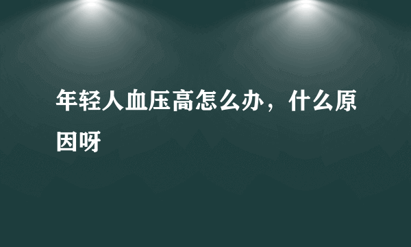 年轻人血压高怎么办，什么原因呀