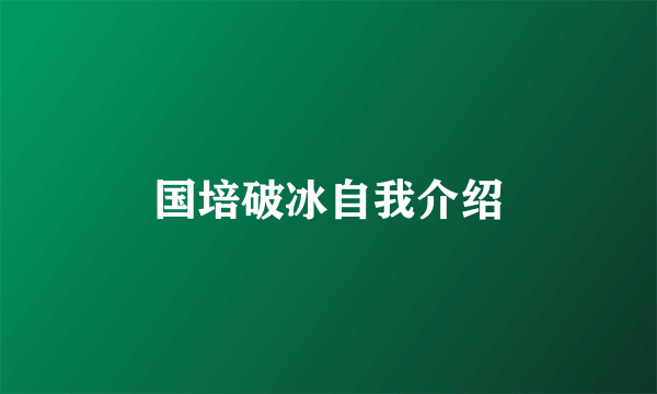 国培破冰自我介绍