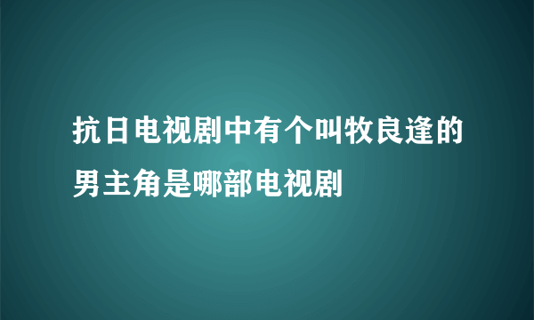 抗日电视剧中有个叫牧良逢的男主角是哪部电视剧