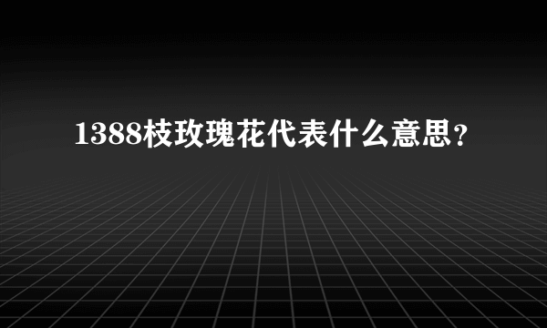 1388枝玫瑰花代表什么意思？