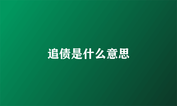 追债是什么意思