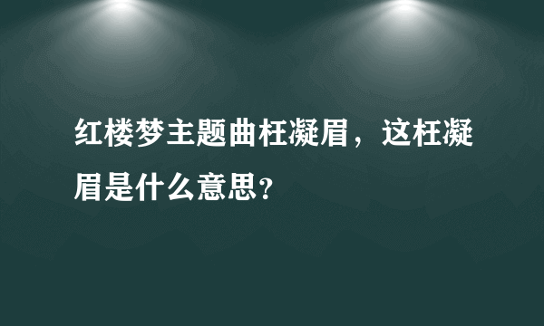 红楼梦主题曲枉凝眉，这枉凝眉是什么意思？