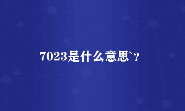 7023是什么意思`？