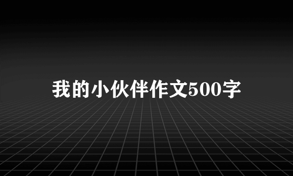 我的小伙伴作文500字