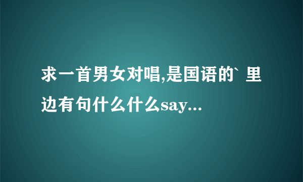 求一首男女对唱,是国语的` 里边有句什么什么say good bey