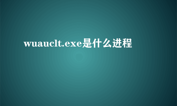 wuauclt.exe是什么进程