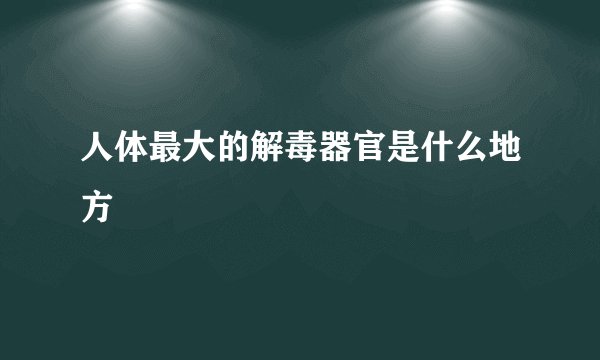 人体最大的解毒器官是什么地方