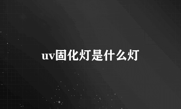 uv固化灯是什么灯