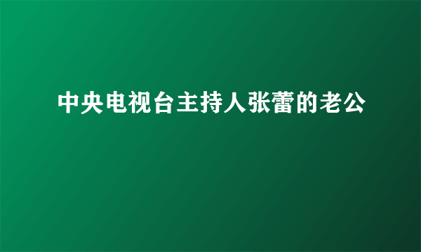 中央电视台主持人张蕾的老公