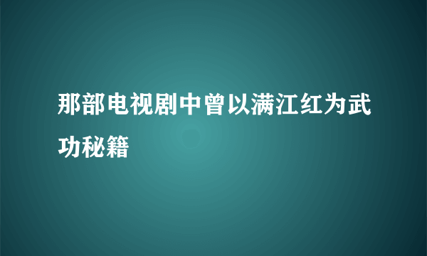 那部电视剧中曾以满江红为武功秘籍