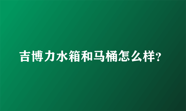 吉博力水箱和马桶怎么样？