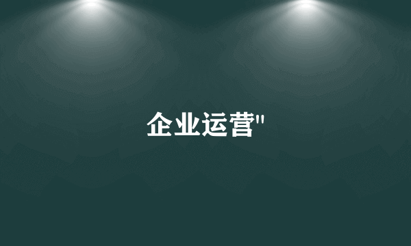 企业运营