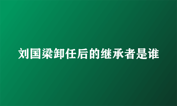 刘国梁卸任后的继承者是谁