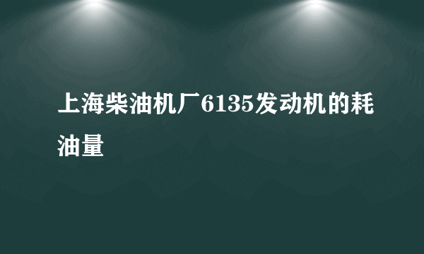 上海柴油机厂6135发动机的耗油量