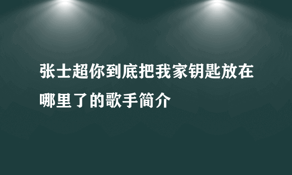 张士超你到底把我家钥匙放在哪里了的歌手简介