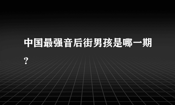 中国最强音后街男孩是哪一期？