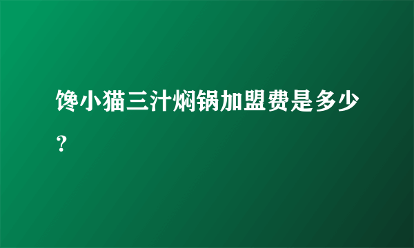 馋小猫三汁焖锅加盟费是多少？