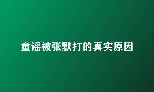 童谣被张默打的真实原因