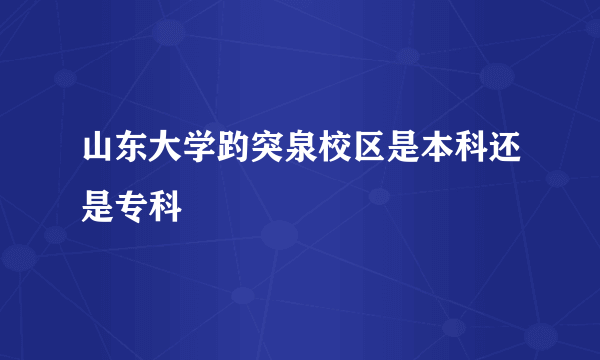 山东大学趵突泉校区是本科还是专科