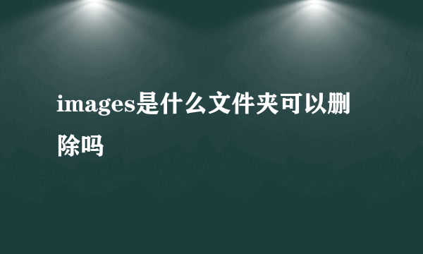 images是什么文件夹可以删除吗