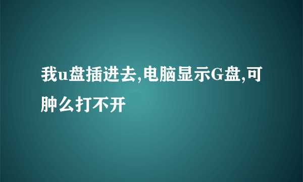 我u盘插进去,电脑显示G盘,可肿么打不开