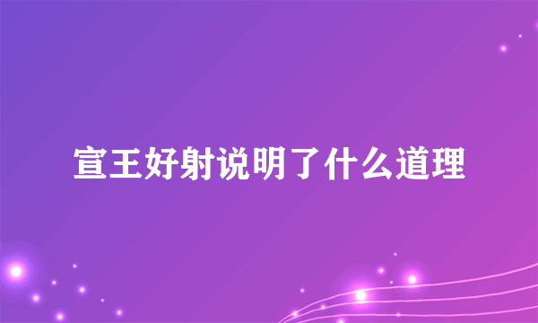 宣王好射说明了什么道理