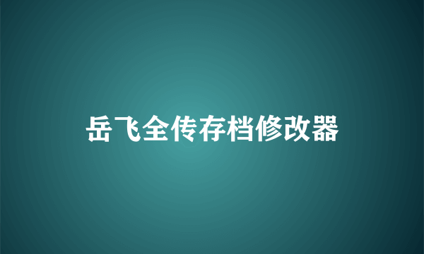 岳飞全传存档修改器