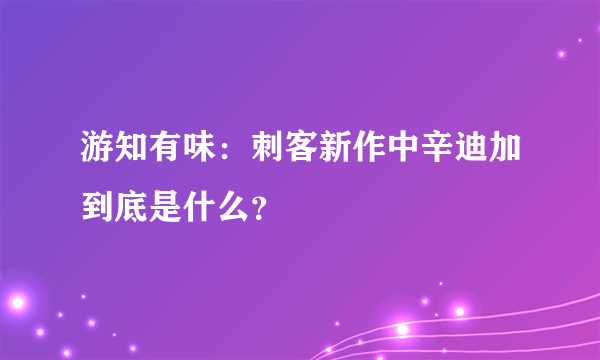 游知有味：刺客新作中辛迪加到底是什么？