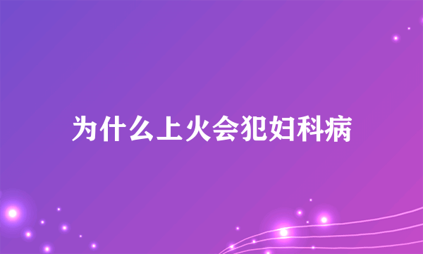 为什么上火会犯妇科病