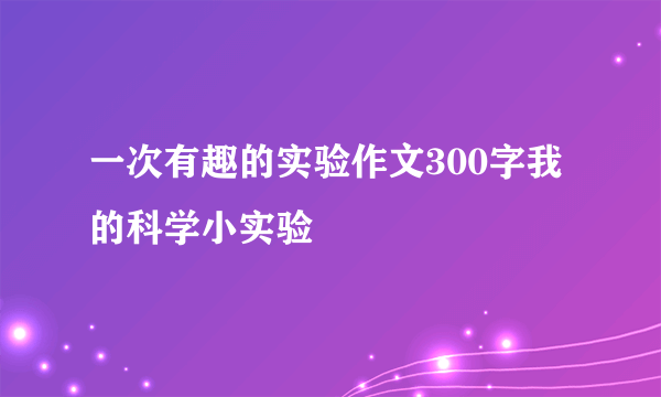 一次有趣的实验作文300字我的科学小实验