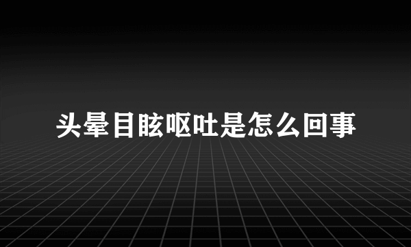 头晕目眩呕吐是怎么回事