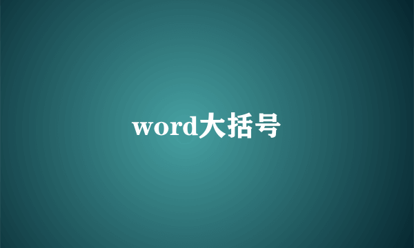 word大括号