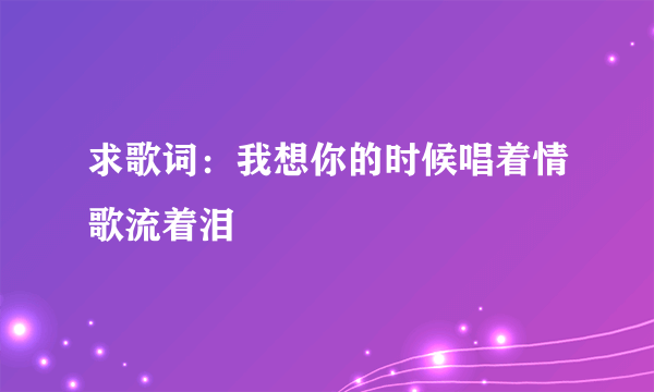 求歌词：我想你的时候唱着情歌流着泪